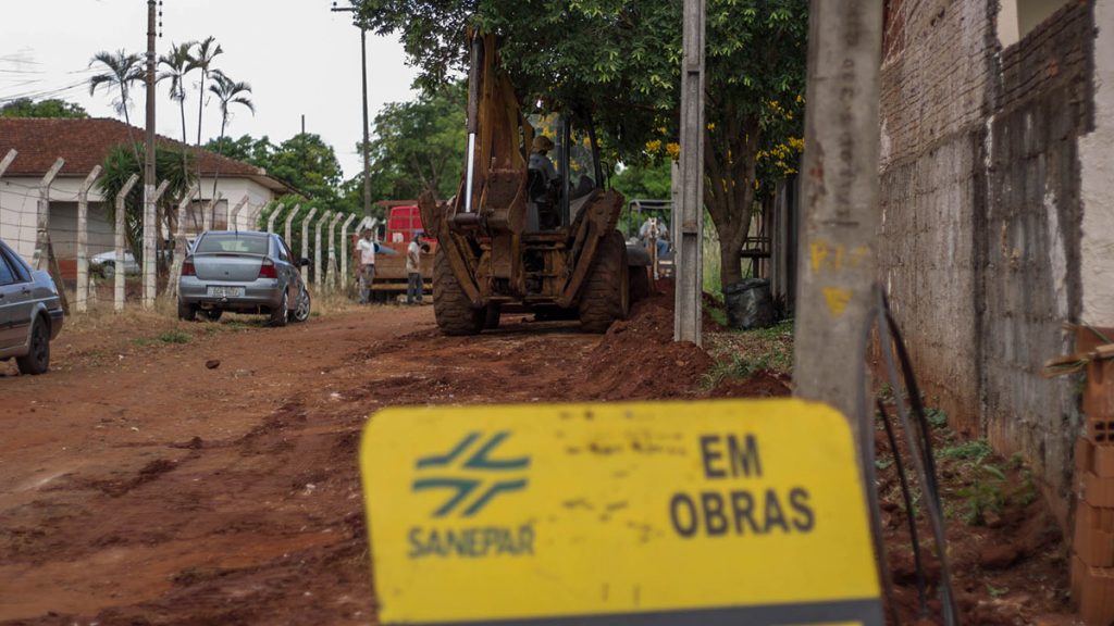 obras sanepar água
